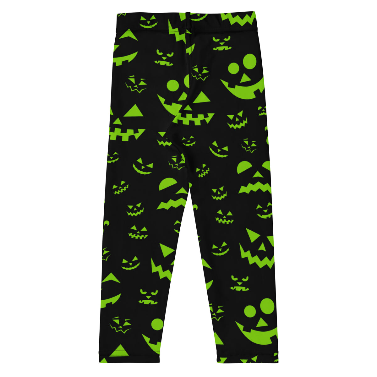 Girls Green Jack-O’-Lantern Halloween Leggings - Warm, Buttery Soft & Stretchy