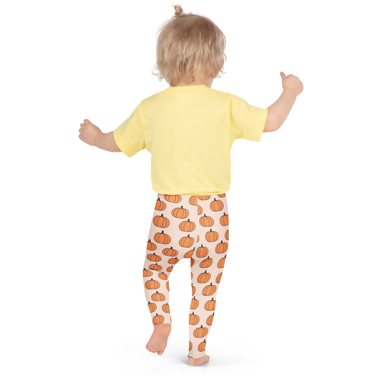 Girls Orange Pumpkin Patch Autumn Leggings - Warm, Buttery Soft & Stretchy