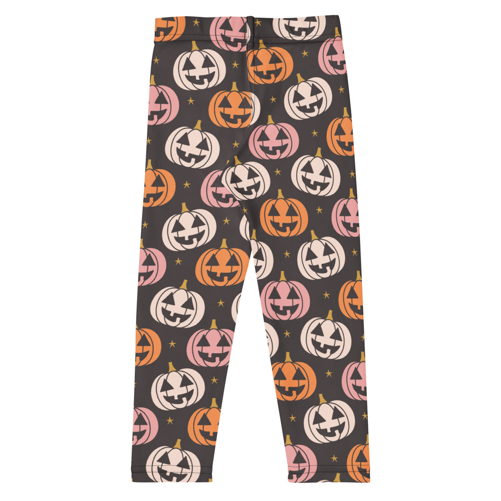 Girls Jack O' Lantern Pumpkin Patch Leggings - Warm, Buttery Soft & Stretchy