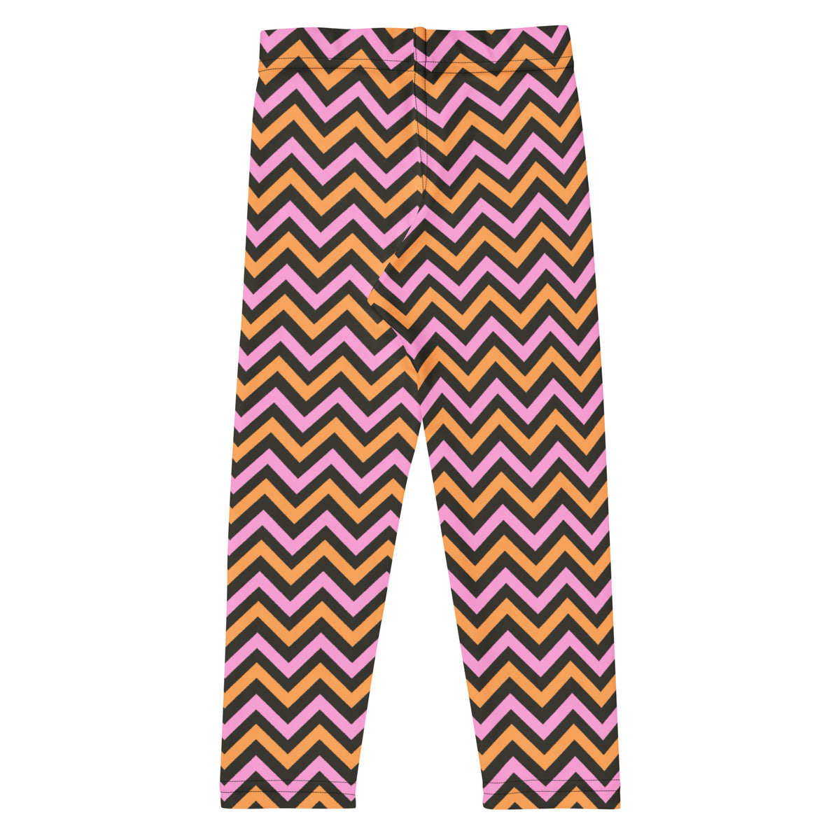 Girls Pink Orange Chevron Leggings - Warm, Buttery Soft & Stretchy