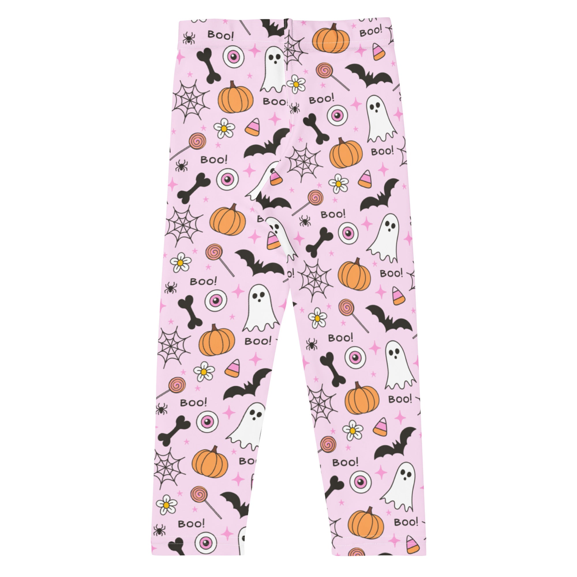 Girls Pink Halloween Themed Leggings - Warm, Buttery Soft & Stretchy