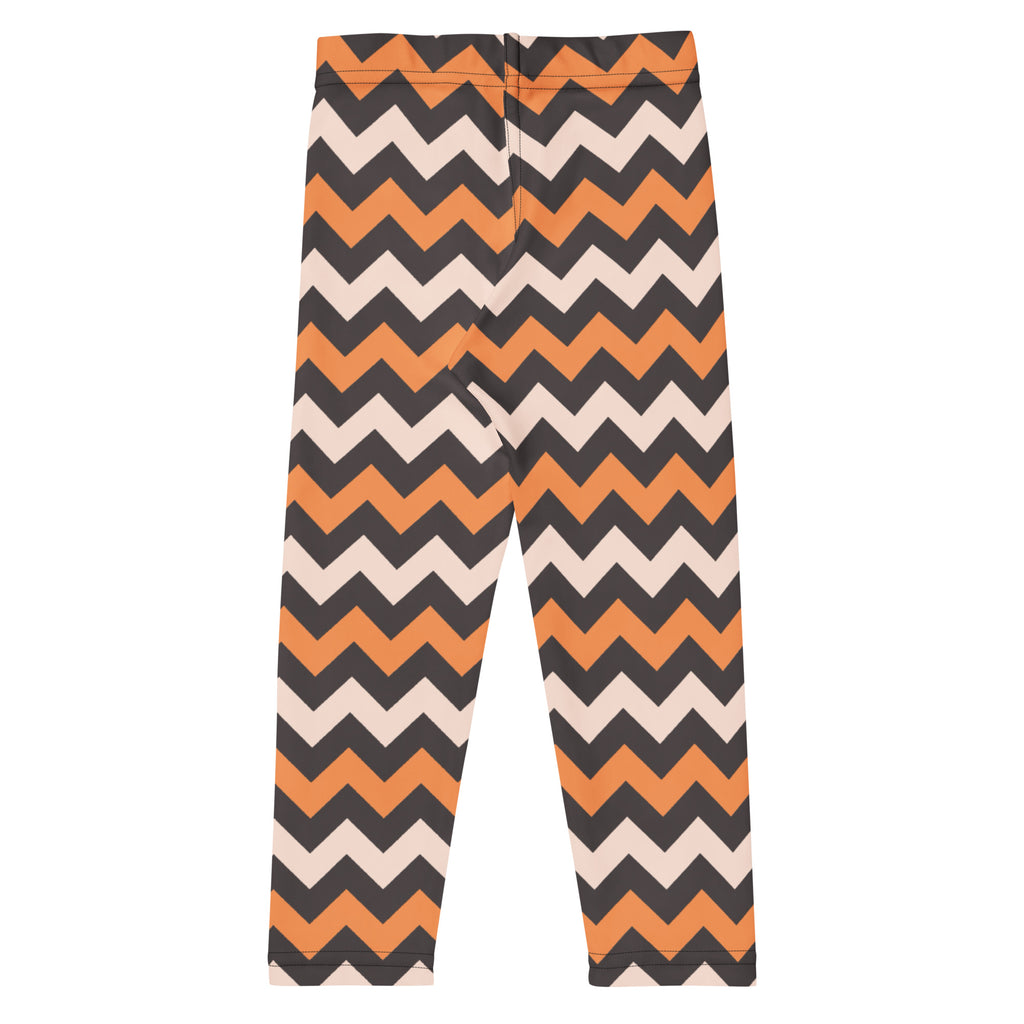 Girls Orange Cream Chevron Leggings - Warm, Buttery Soft & Stretchy