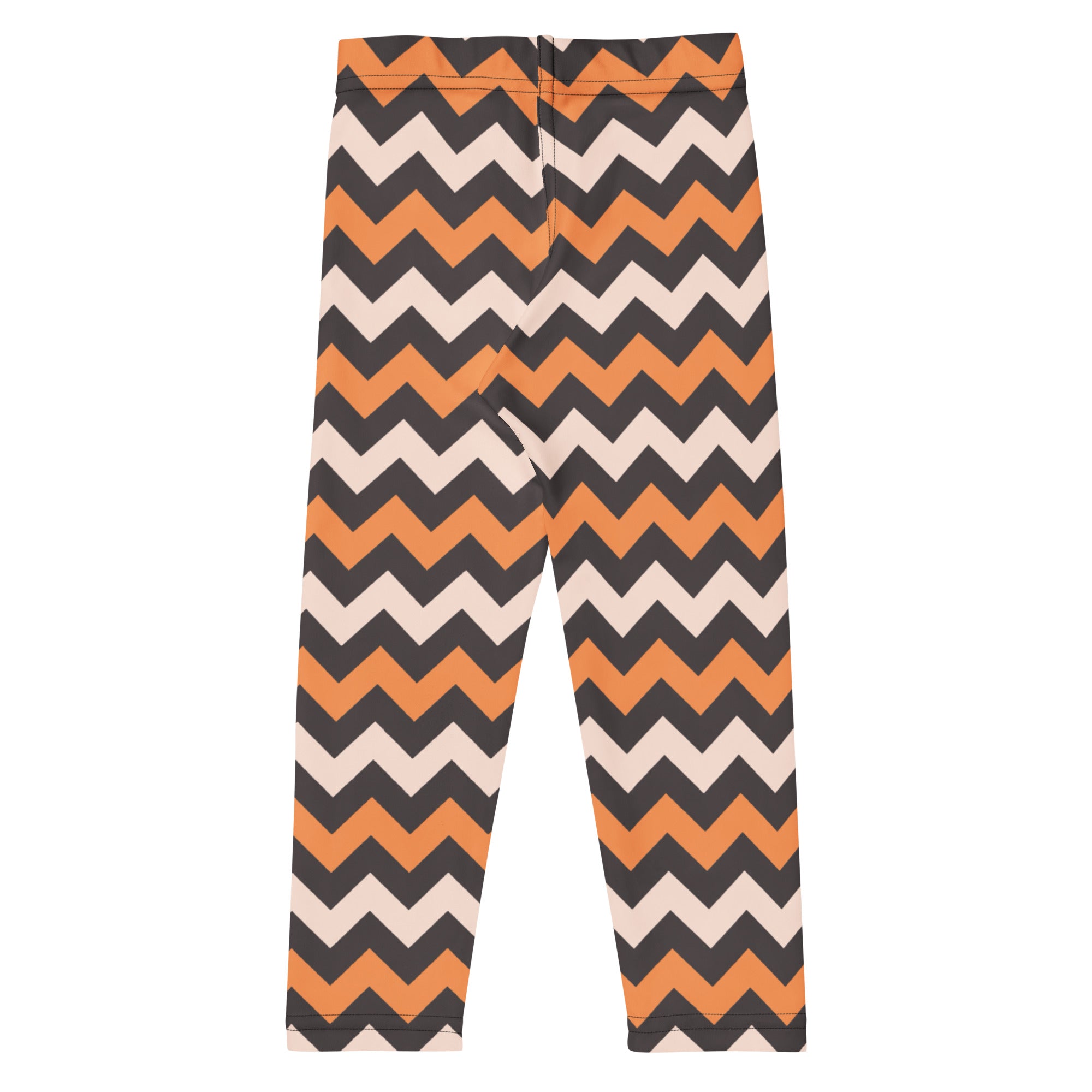 Girls Orange Cream Chevron Leggings - Warm, Buttery Soft & Stretchy