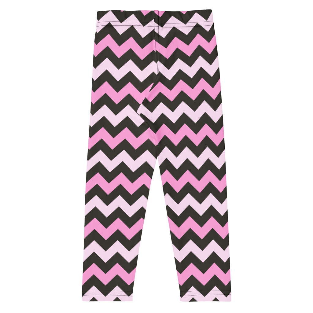 Girls Pink Gray Chevron Leggings - Warm, Buttery Soft & Stretchy