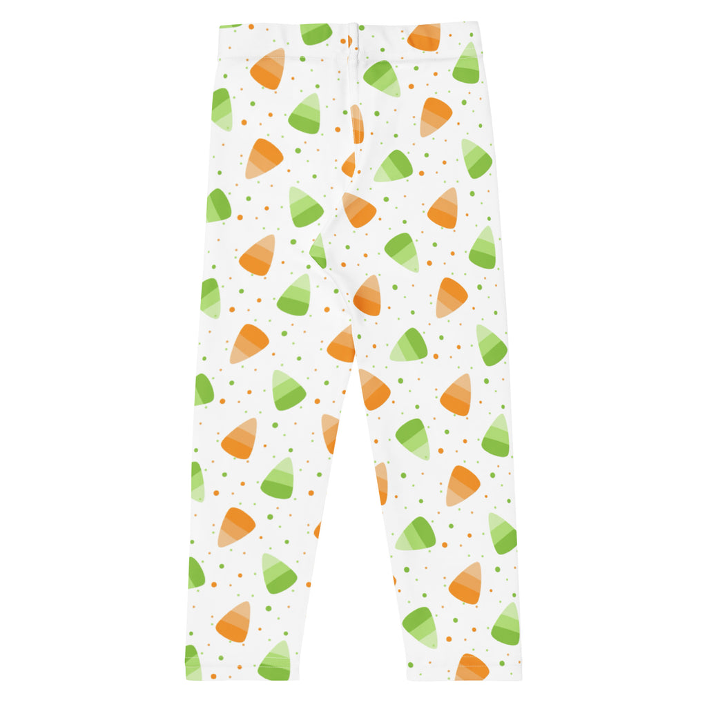 Girls Orange & Green Candy Corn Leggings - Warm, Buttery Soft & Stretchy