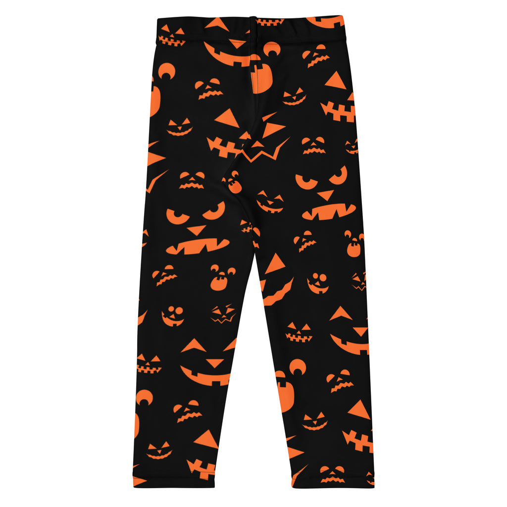 Girls Orange Jack-O’-Lantern Halloween Leggings - Warm, Buttery Soft & Stretchy