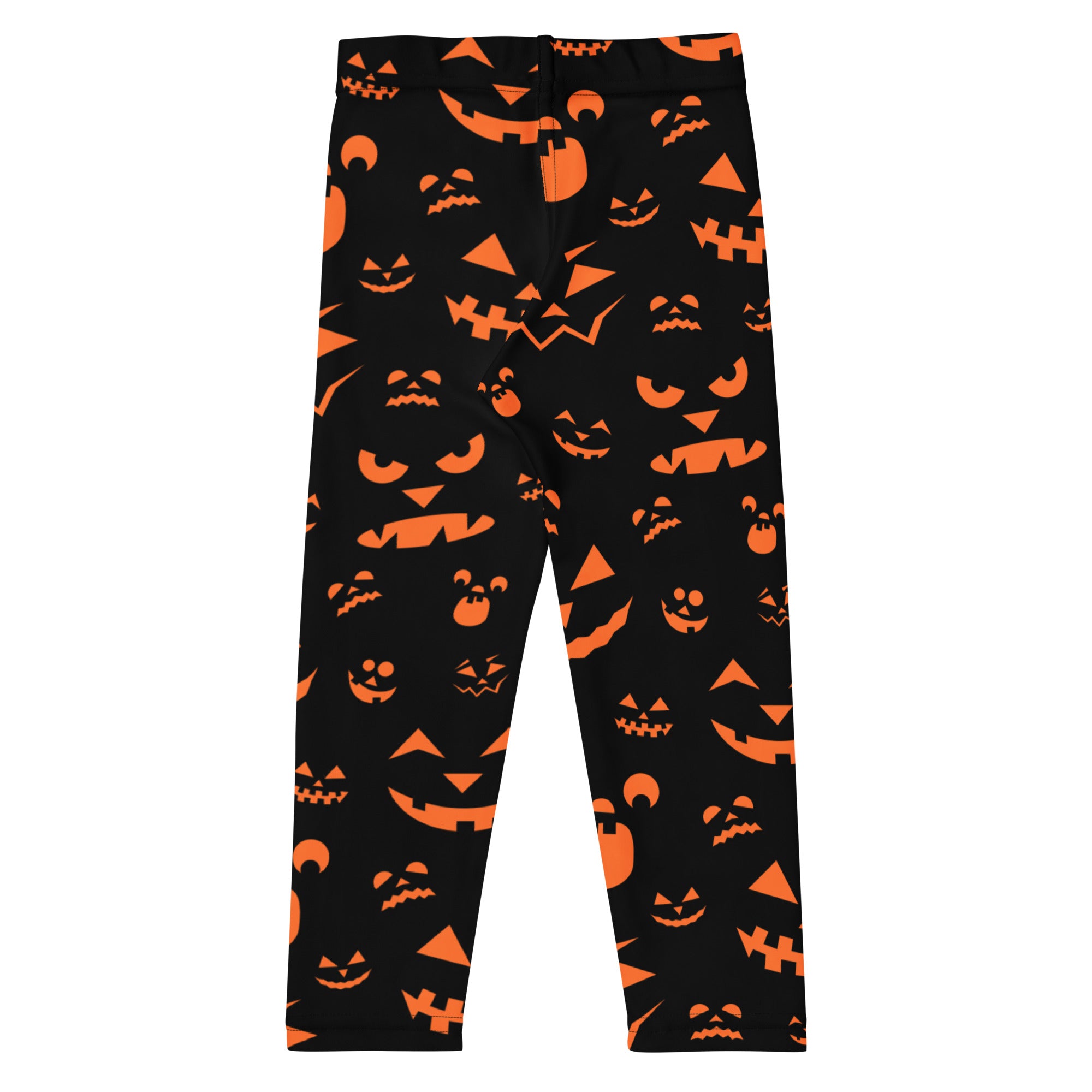 Girls Orange Jack-O’-Lantern Halloween Leggings - Warm, Buttery Soft & Stretchy