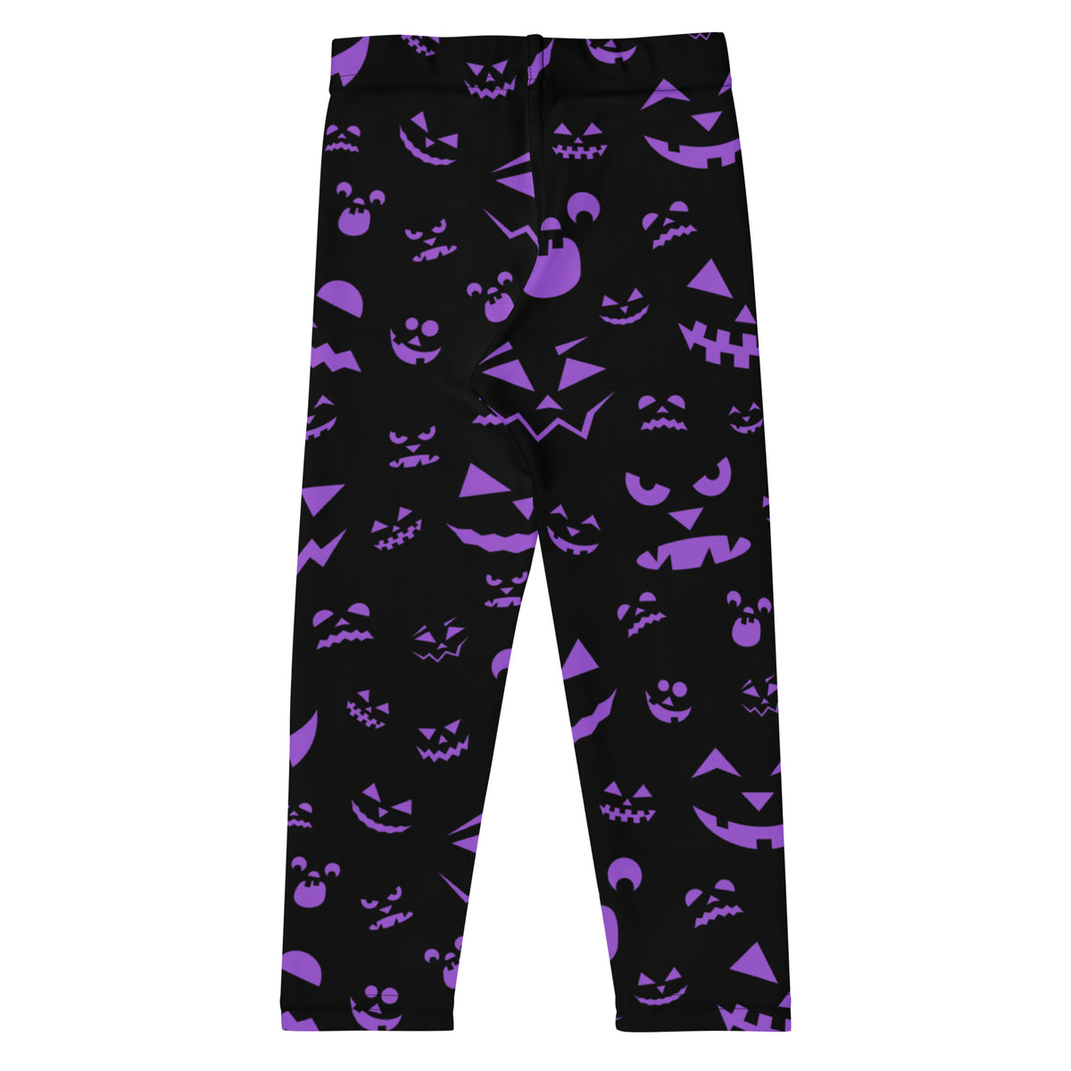 Girls Purple Jack-O’-Lantern Halloween Leggings - Warm, Buttery Soft & Stretchy