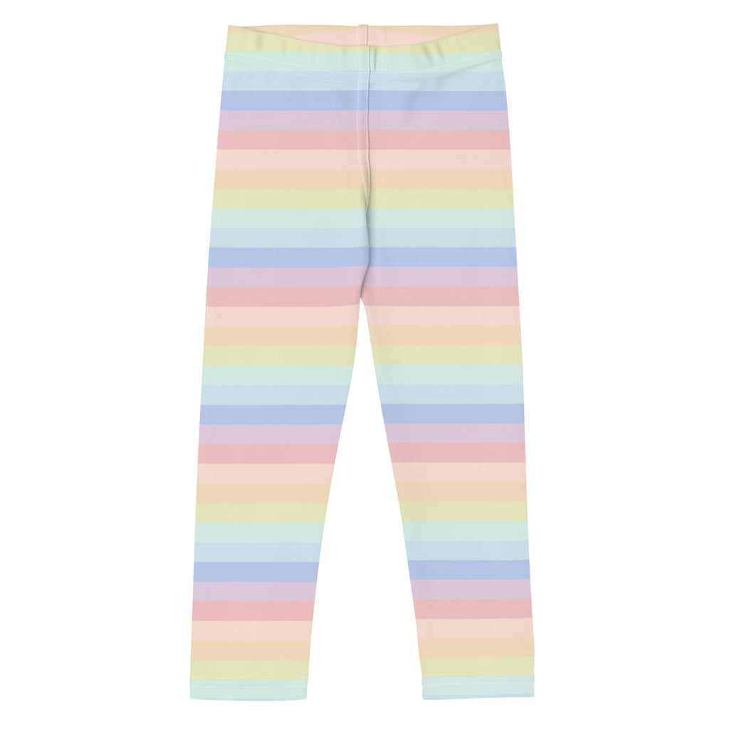 Girls Striped Rainbow Pastel Buttery Soft Leggings