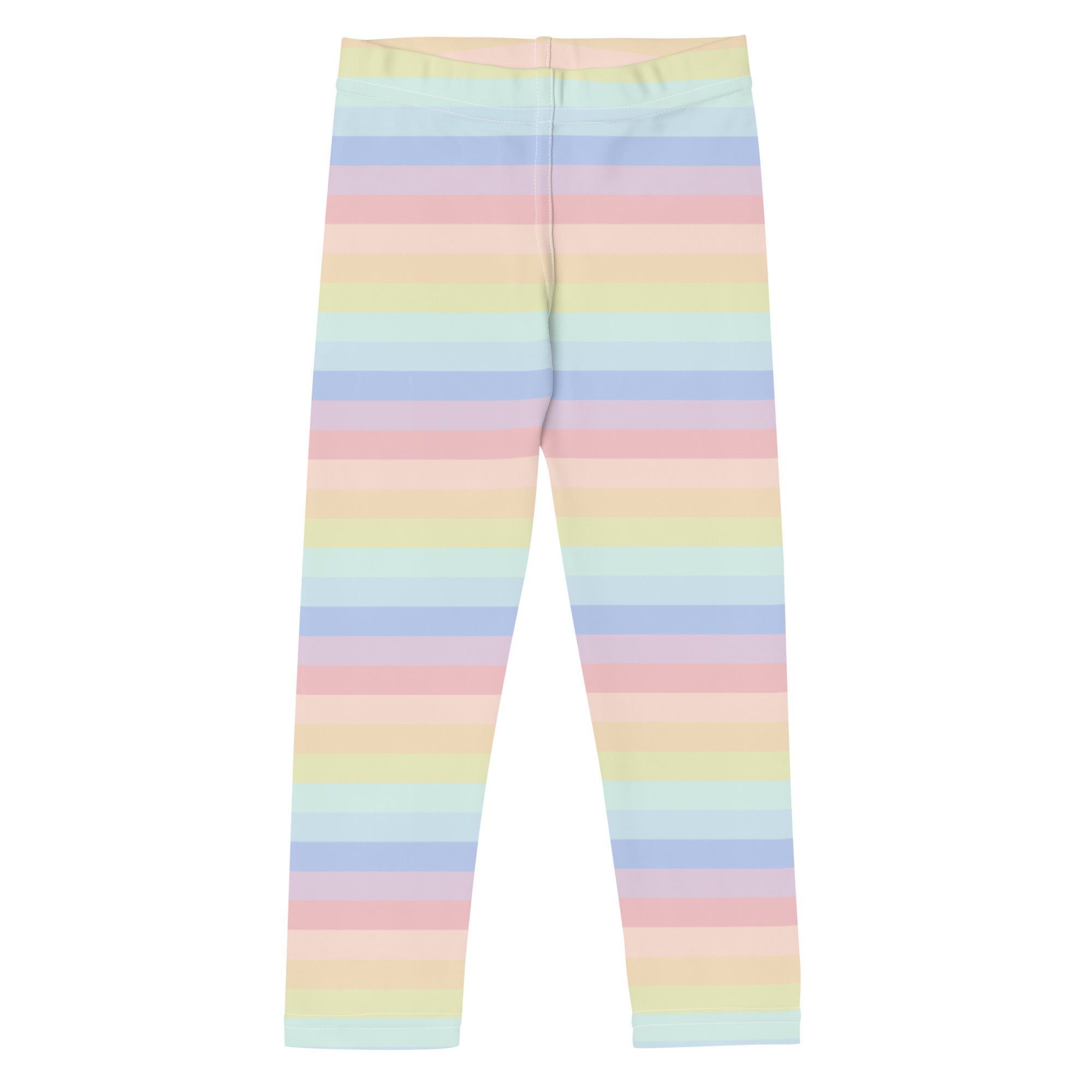 Girls Striped Rainbow Pastel Buttery Soft Leggings