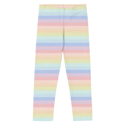 Girls Striped Rainbow Pastel Buttery Soft Leggings