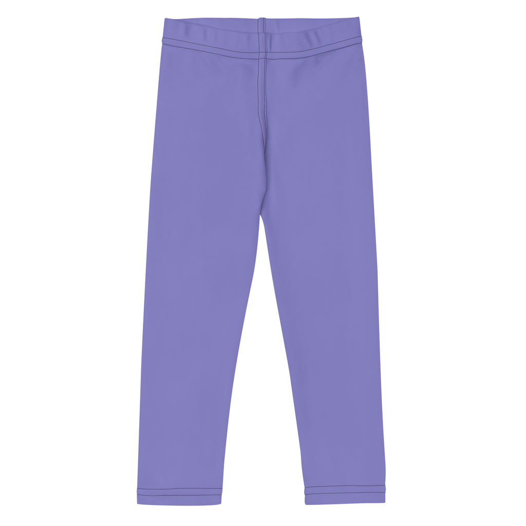 Girls buttery soft purple leggings made of smooth stretchy fabric with an elastic waistband for comfortable wear
