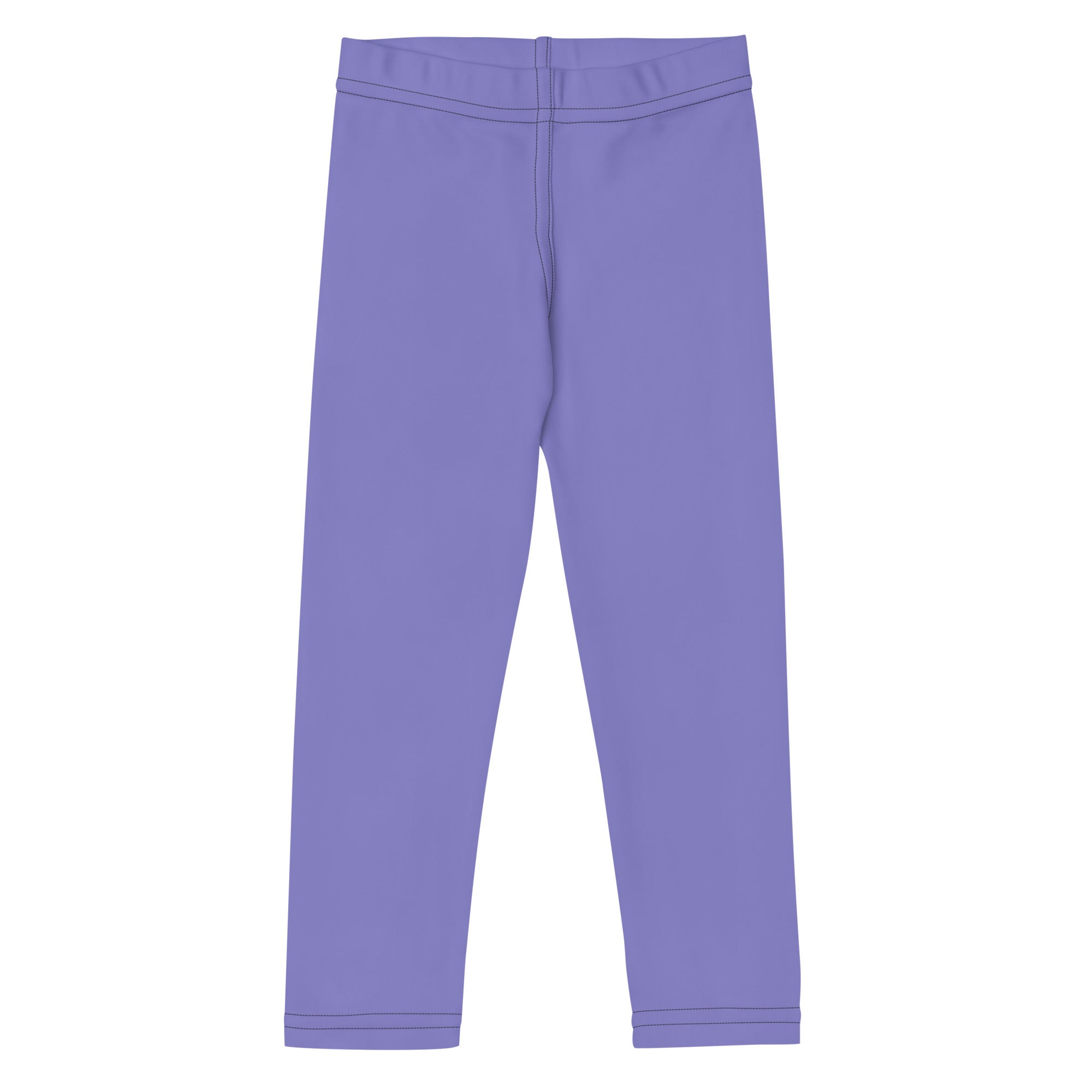 Girls buttery soft purple leggings made of smooth stretchy fabric with an elastic waistband for comfortable wear