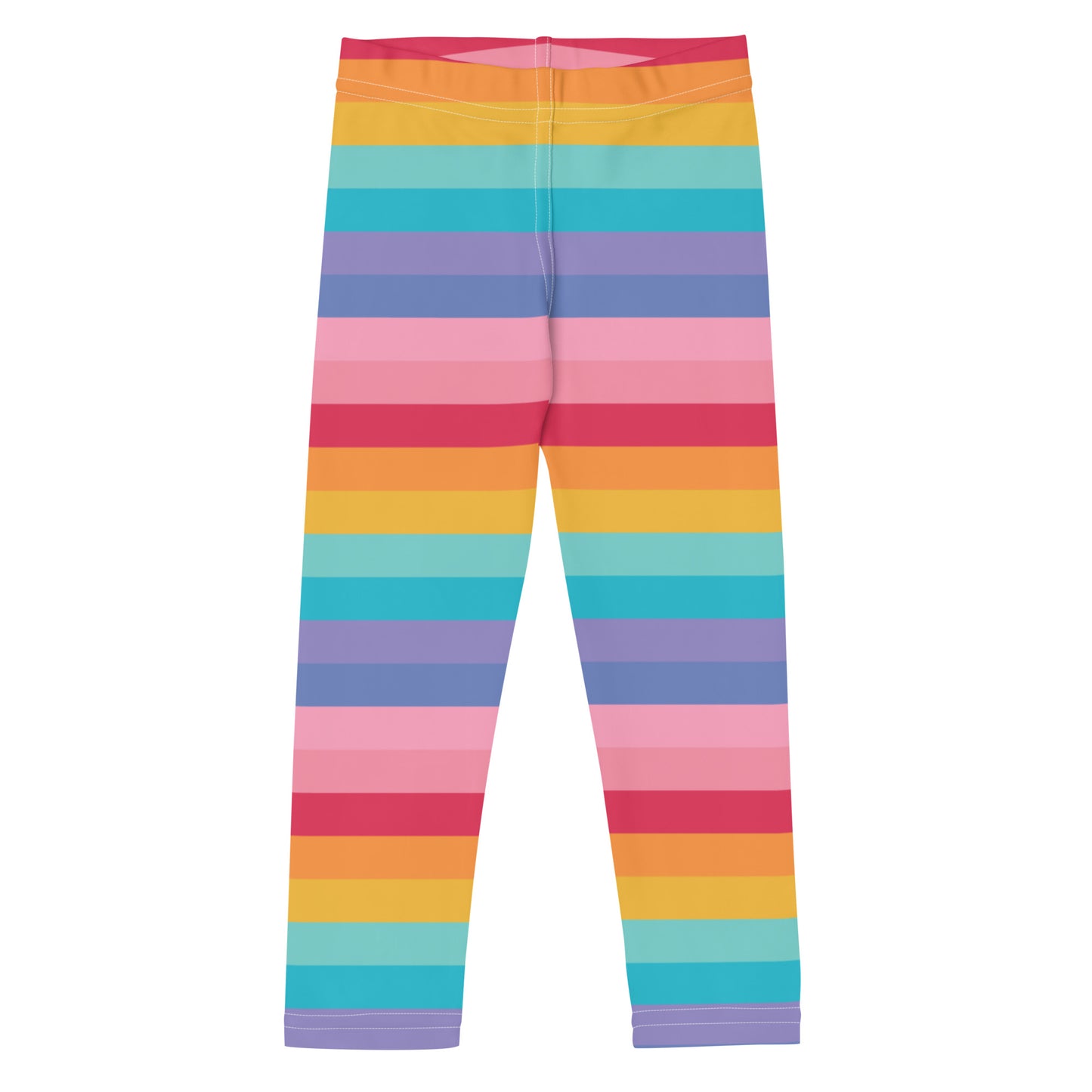 Girls Bright Rainbow Striped Buttery Soft Leggings