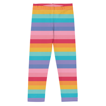 Girls Bright Rainbow Striped Buttery Soft Leggings