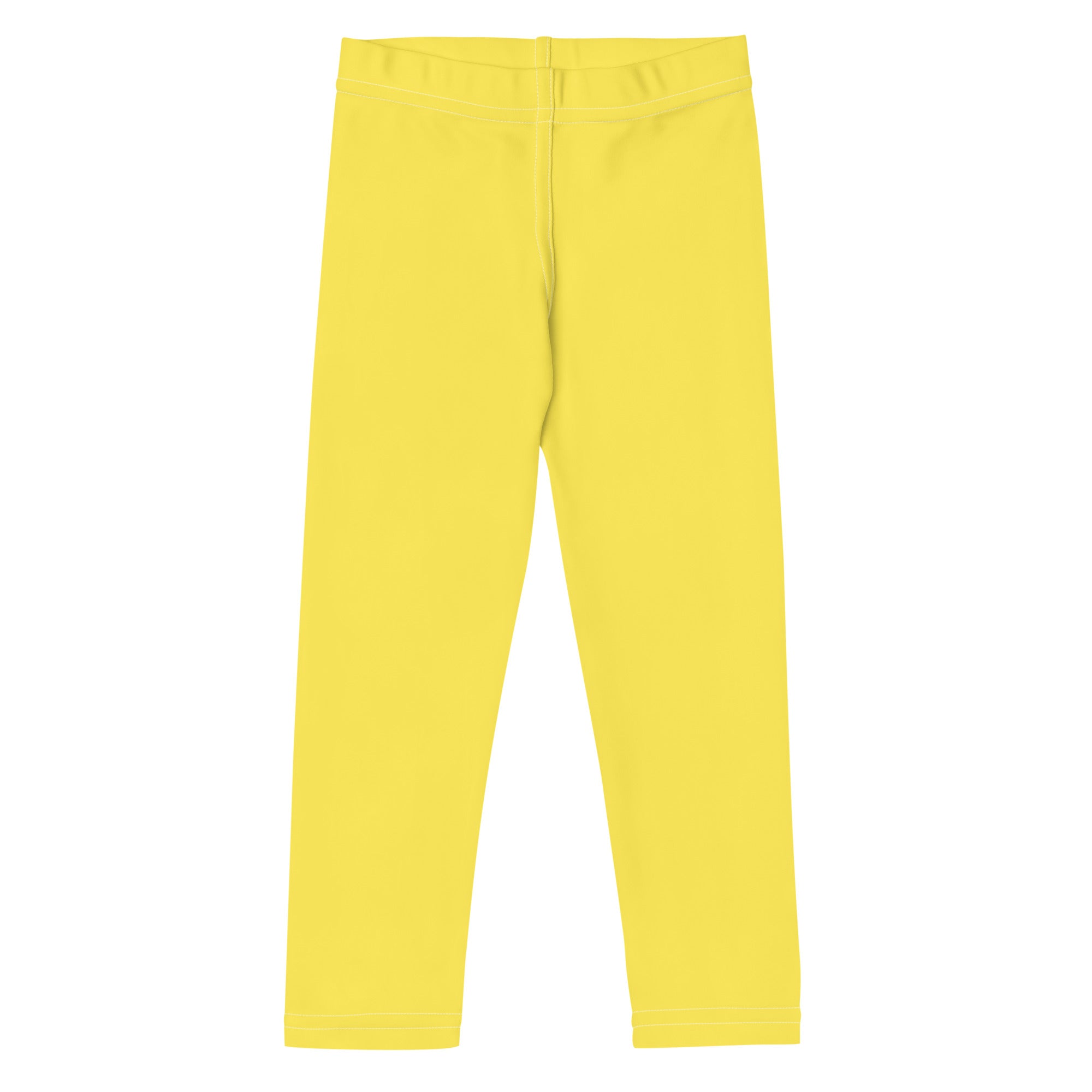 Kids buttery soft yellow leggings made of smooth stretchy fabric with elastic waistband for comfortable fit