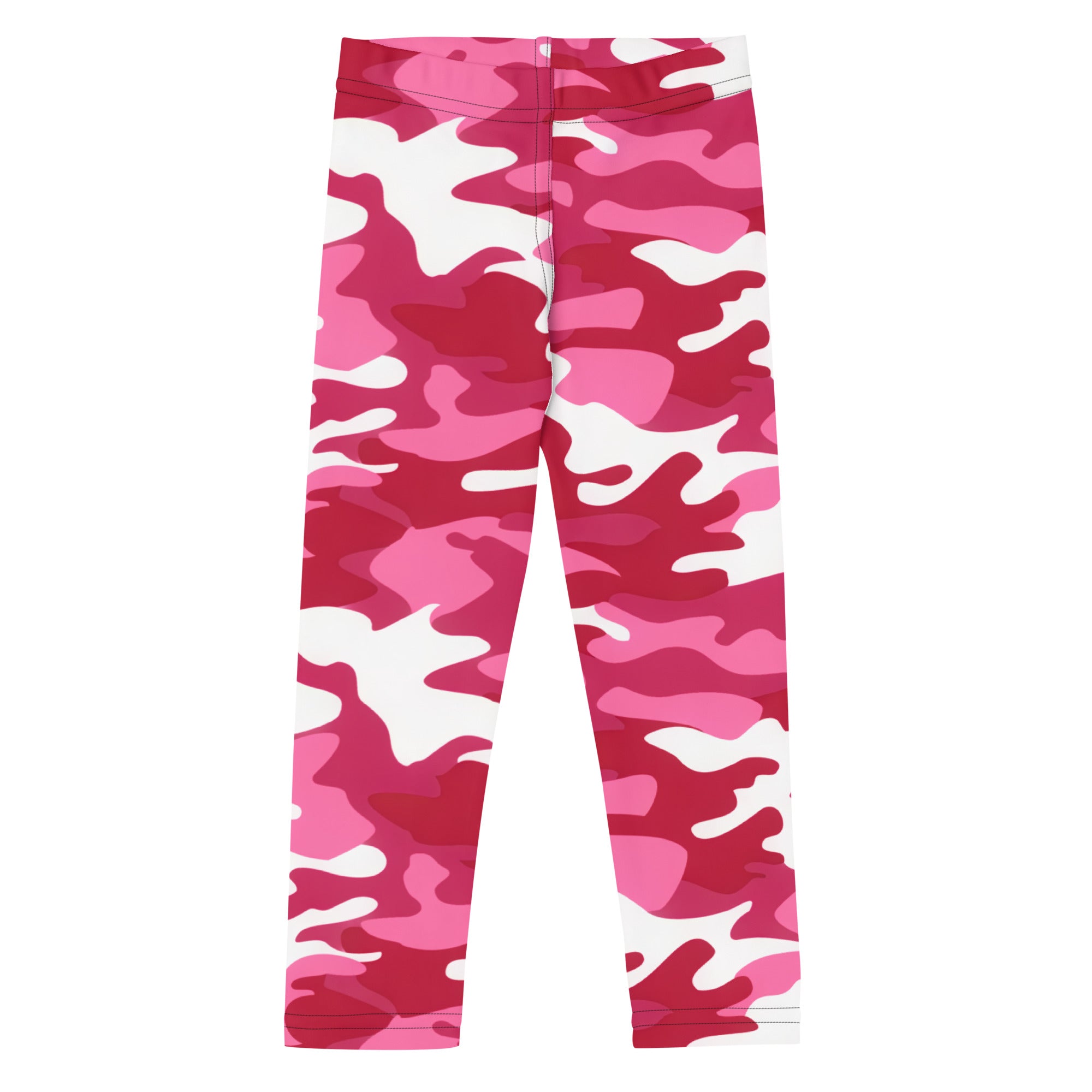Girls pink camouflage buttery soft leggings in pink and white camouflage pattern made from soft fabric