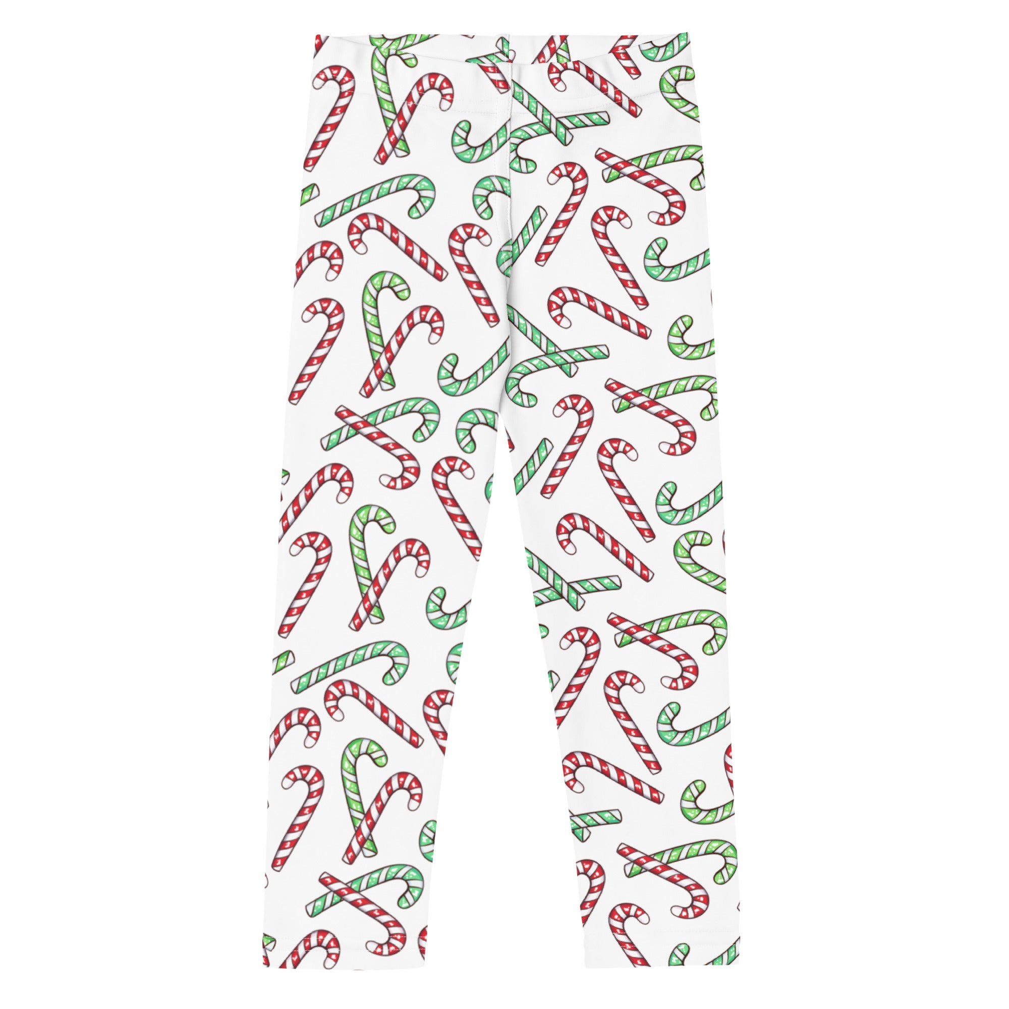 Kids Red & Green Candy Cane Buttery Soft Leggings