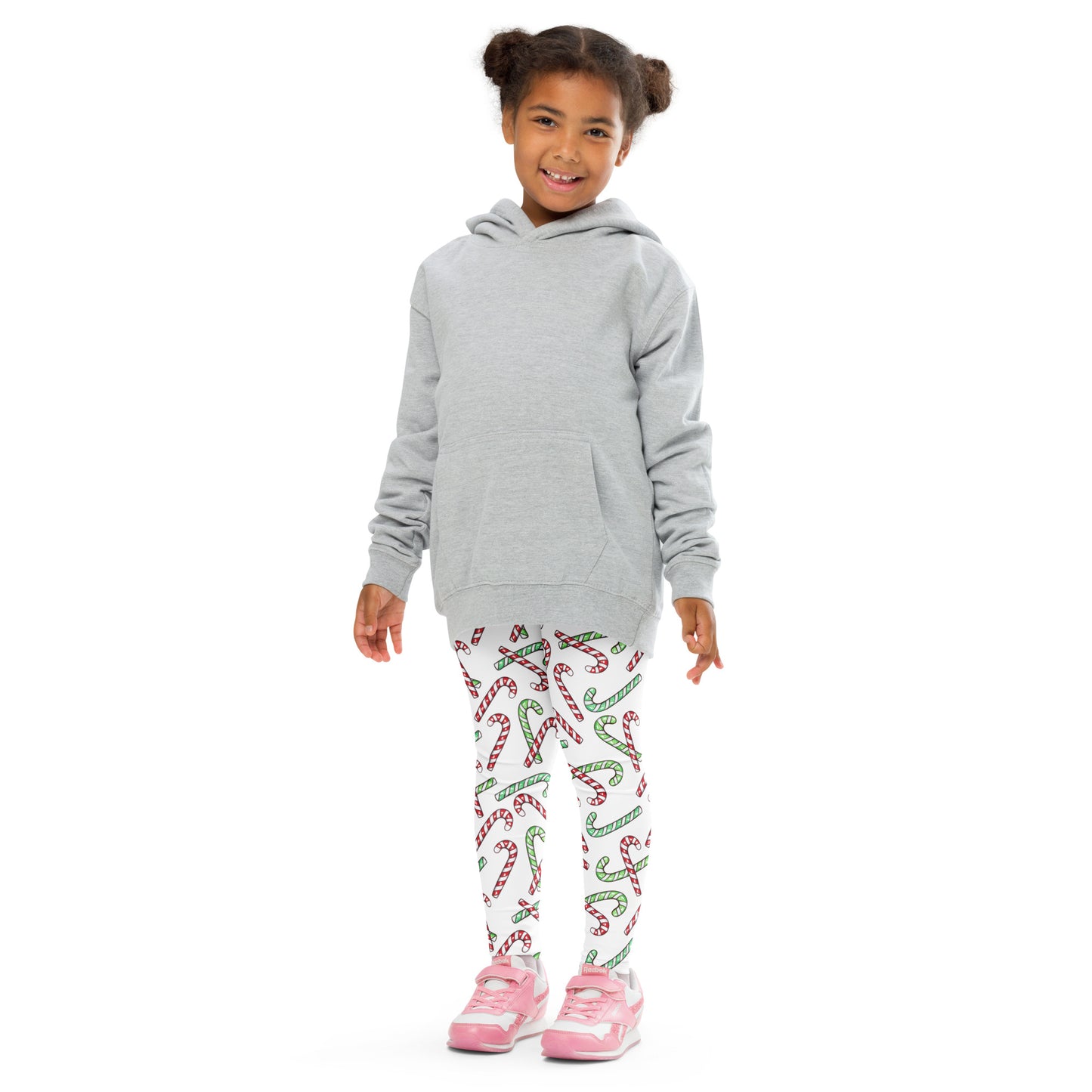 Kids Red & Green Candy Cane Buttery Soft Leggings