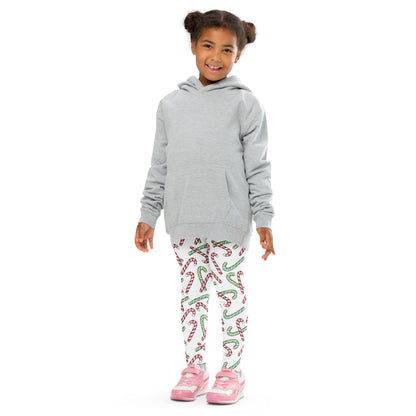 Kids Red & Green Candy Cane Buttery Soft Leggings