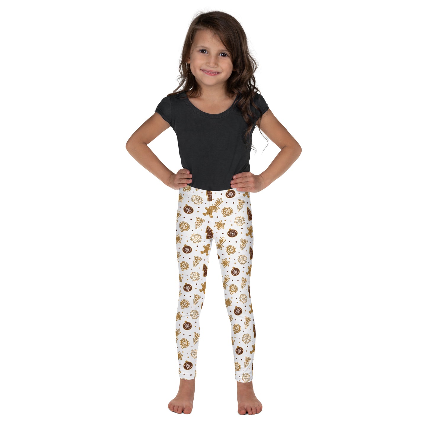 Kids Gingerbread Christmas Leggings – Buttery Soft & Festive