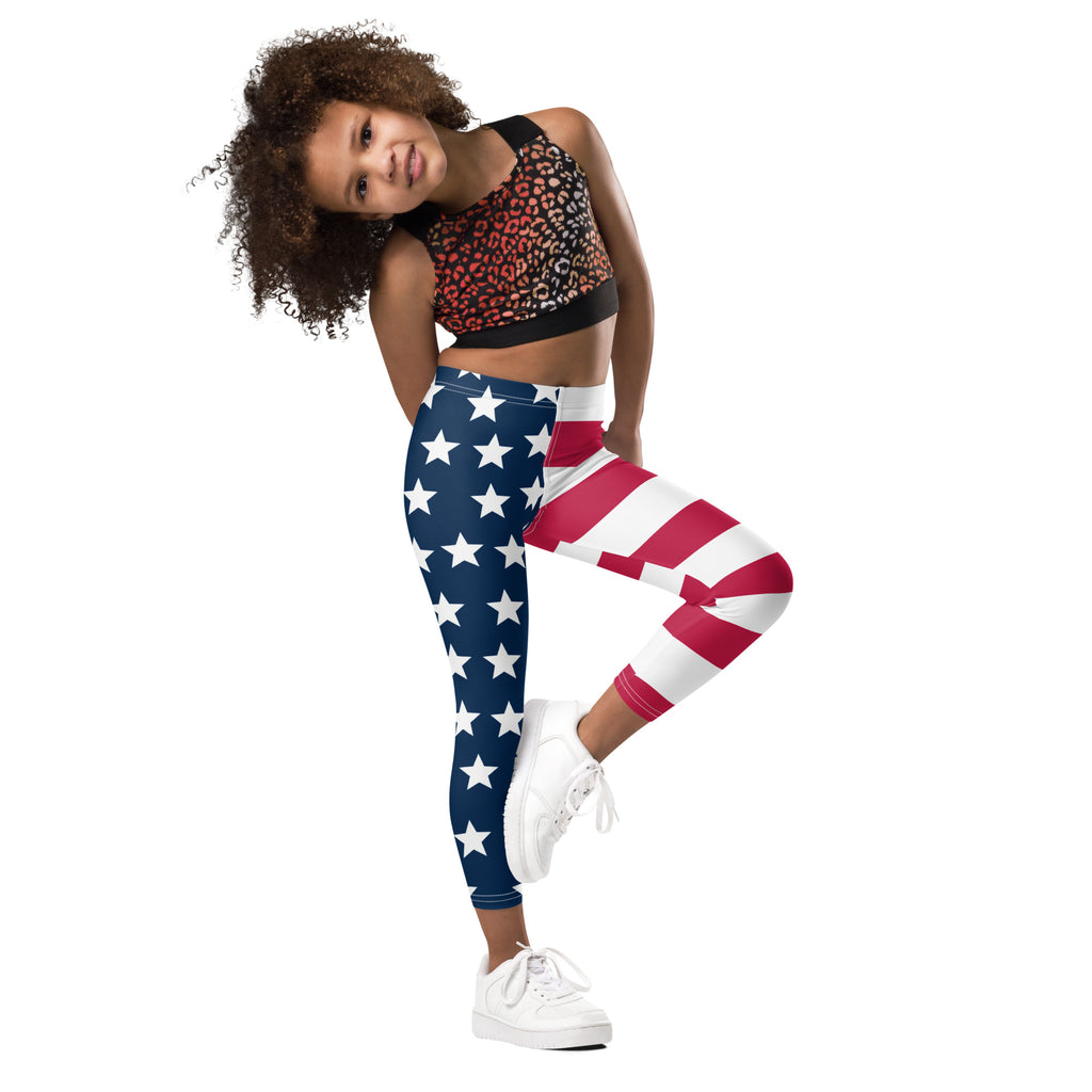 Kids American Flag Leggings – Buttery Soft, Stretchy, and Perfect for Toddlers & Youth