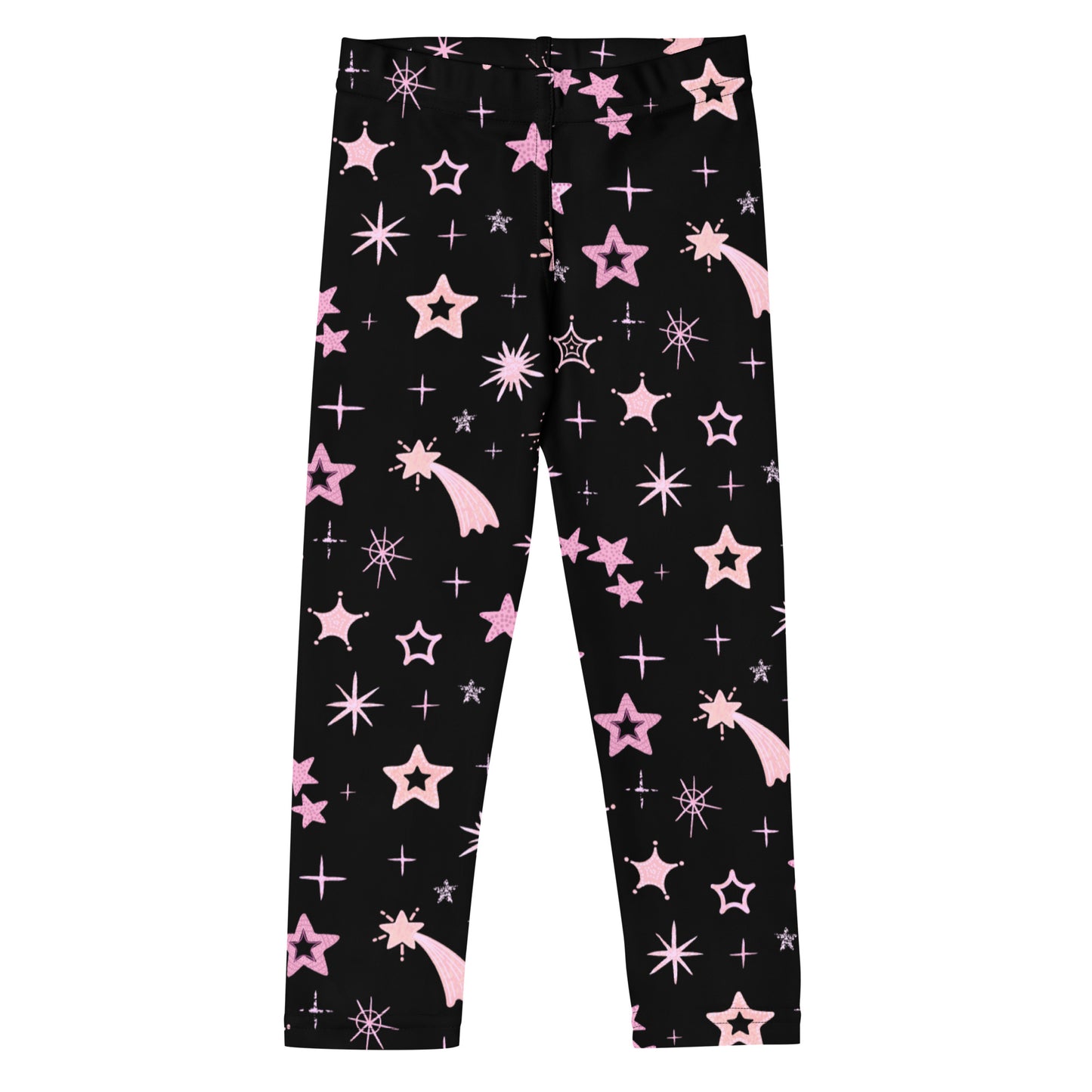 Girls Pink Shooting Stars Galaxy Leggings