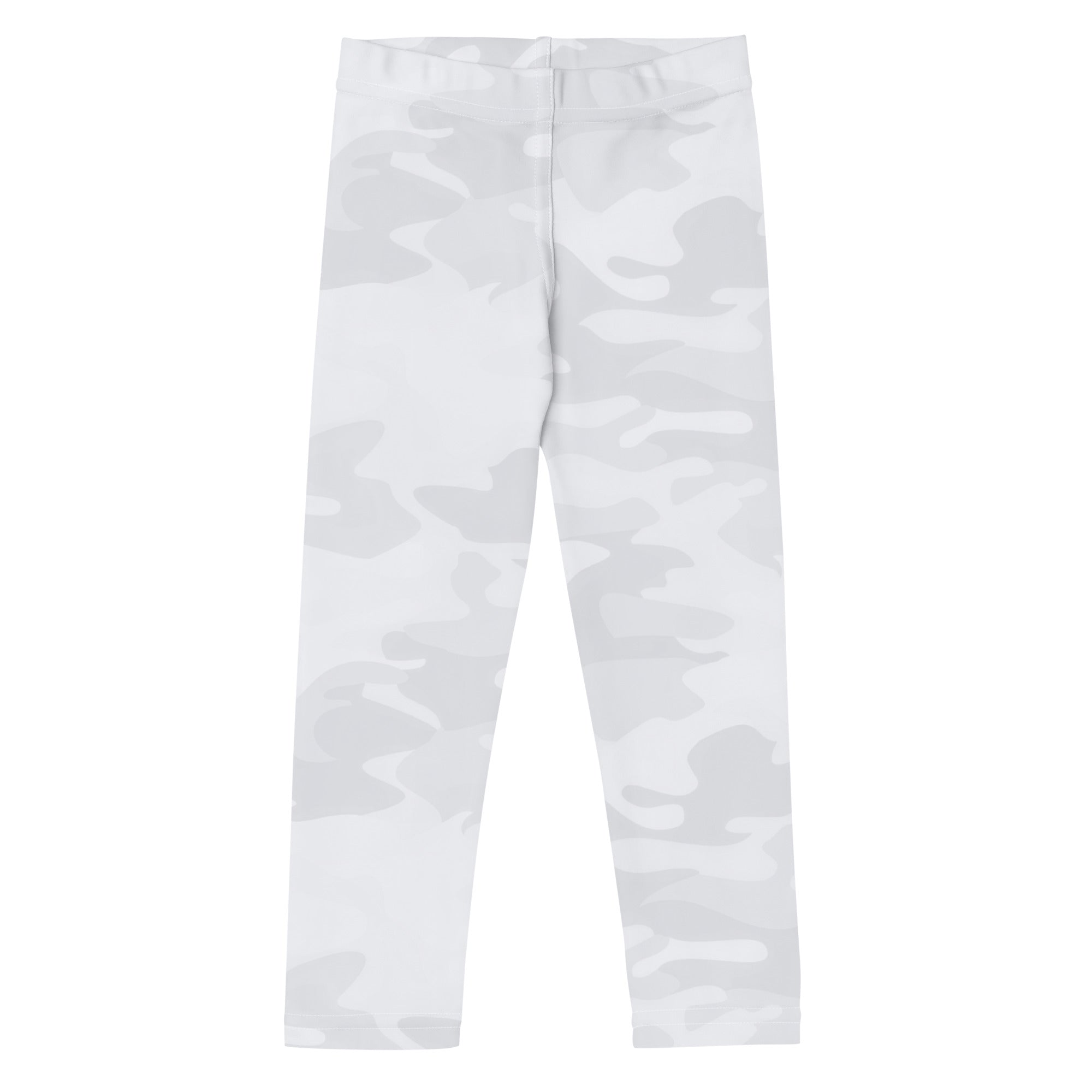 Kids white camouflage leggings made of buttery soft stretchy fabric for comfortable everyday wear