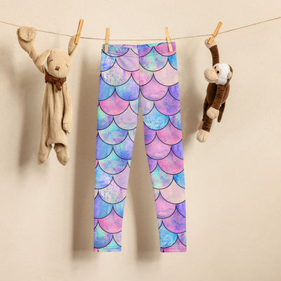 Girls Pastel Mermaid Scales Buttery Soft Leggings