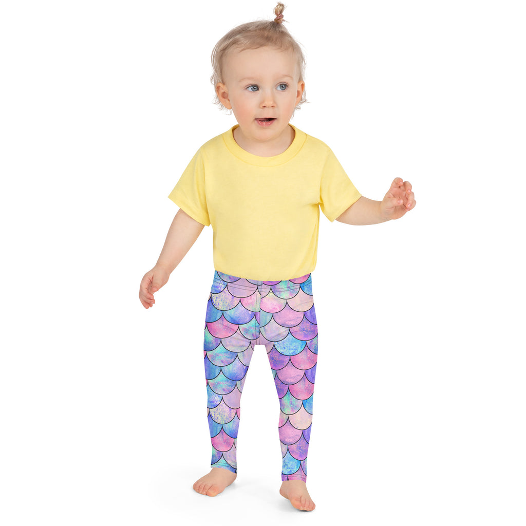 Girls Pastel Mermaid Scales Buttery Soft Leggings