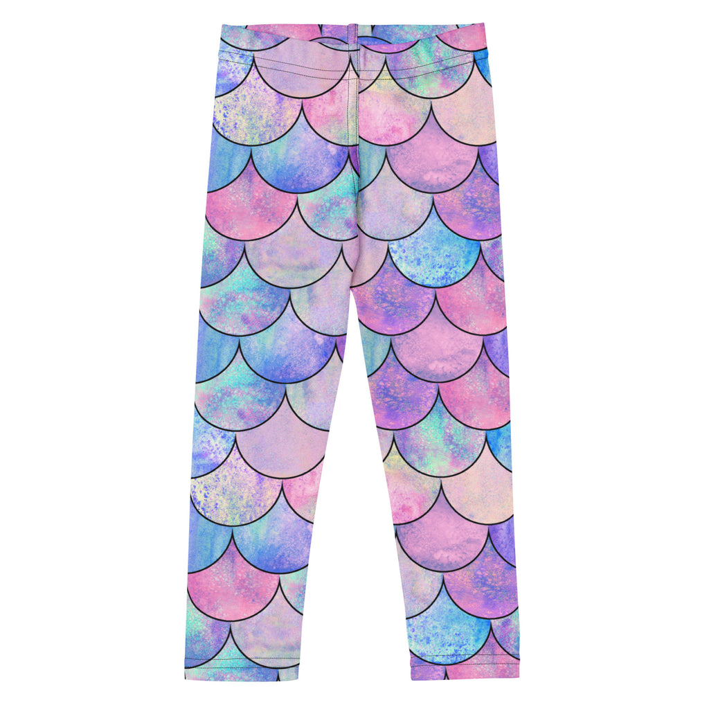 Girls Pastel Mermaid Scales Buttery Soft Leggings
