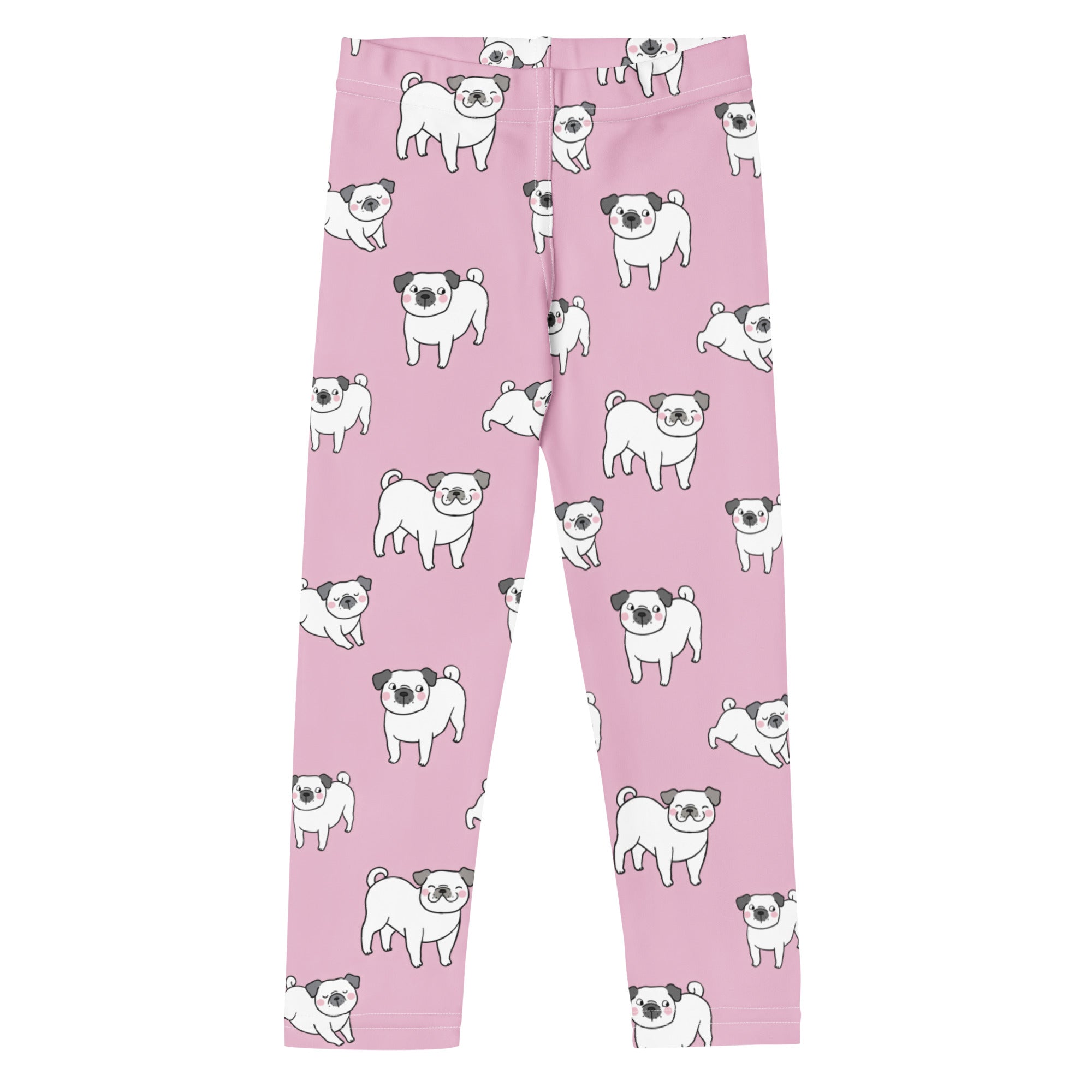 Girls Pink Pug Buttery Soft Leggings