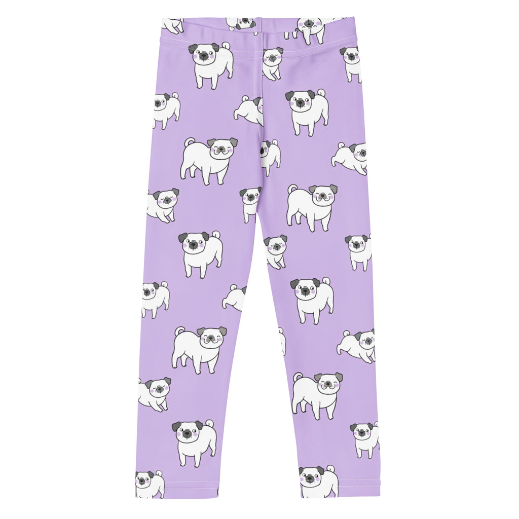 Girls Purple Pug Buttery Soft Leggings