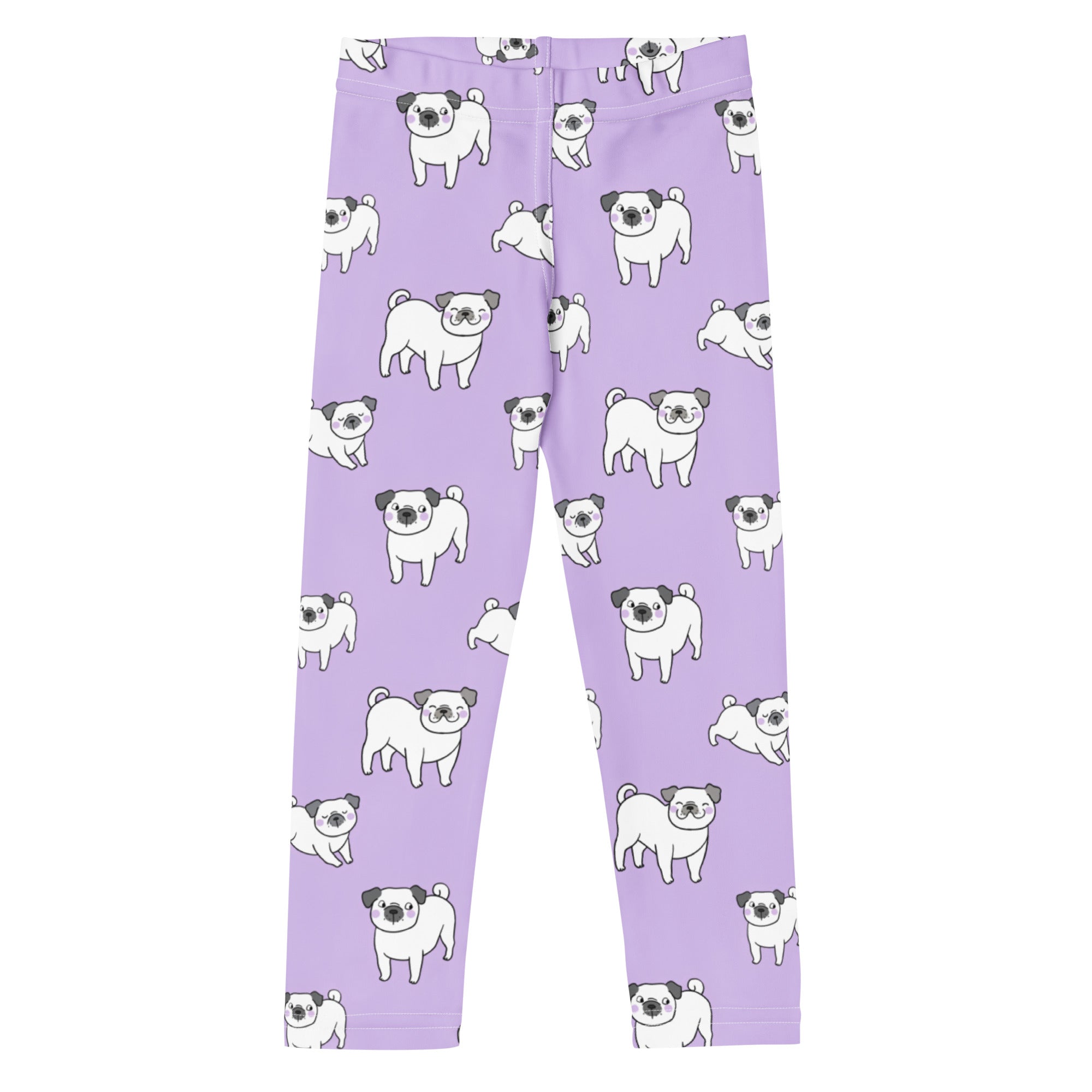 Girls Purple Pug Buttery Soft Leggings