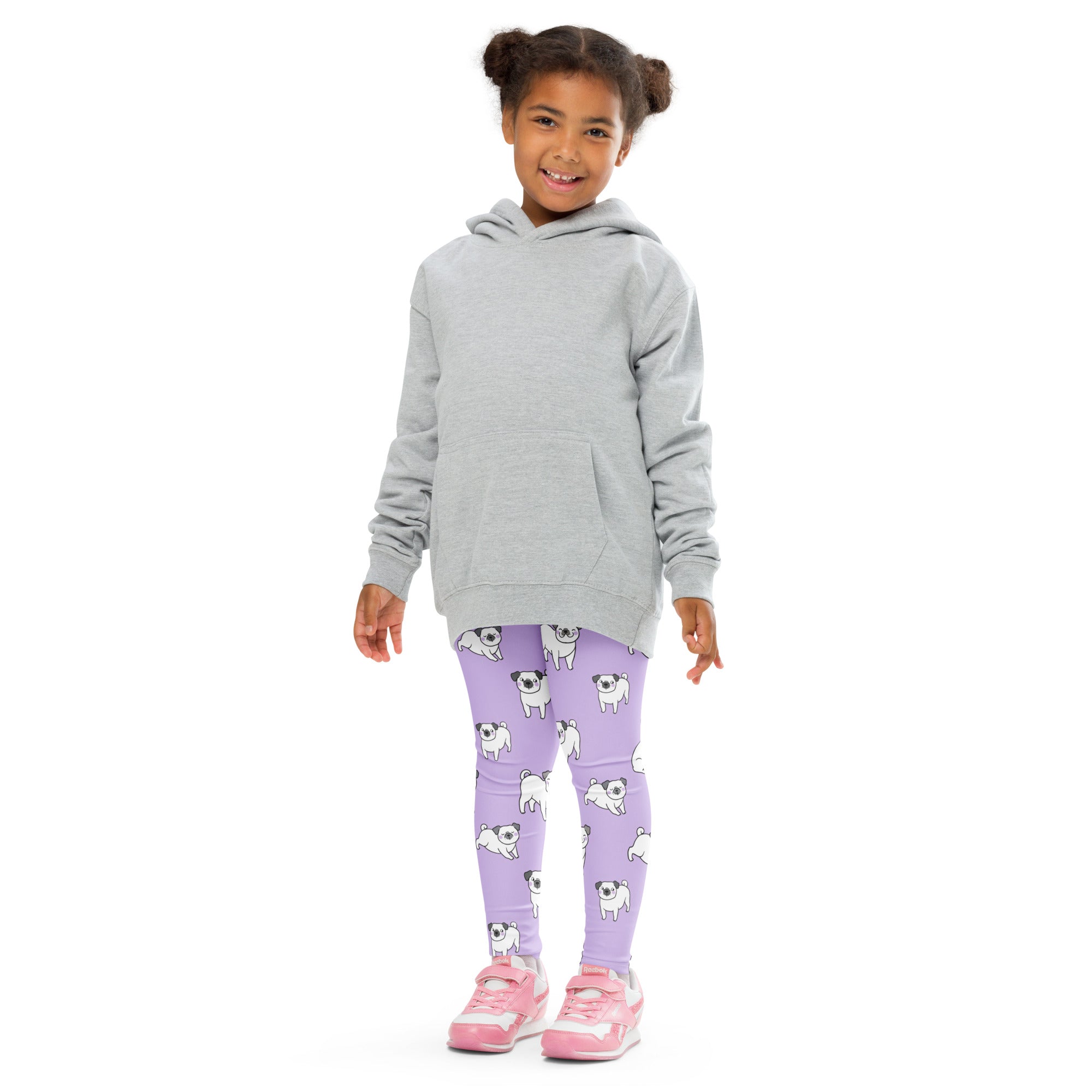Girls Purple Pug Buttery Soft Leggings