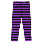 Kids Purple and Black Halloween Striped Buttery Soft Leggings