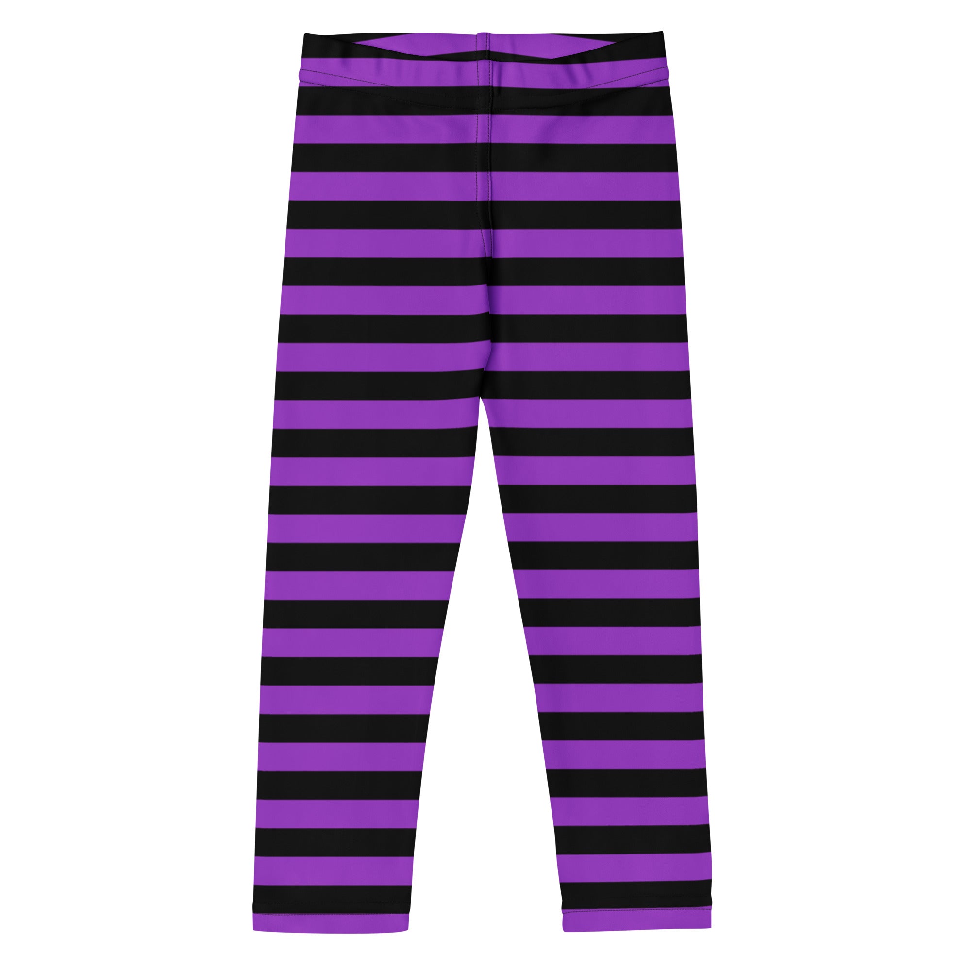 Kids Purple and Black Halloween Striped Buttery Soft Leggings