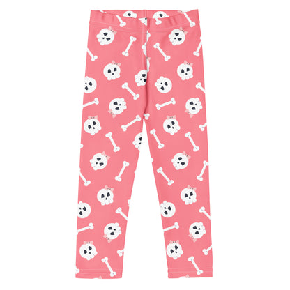 Girls Pink Skull Halloween Buttery Soft Leggings