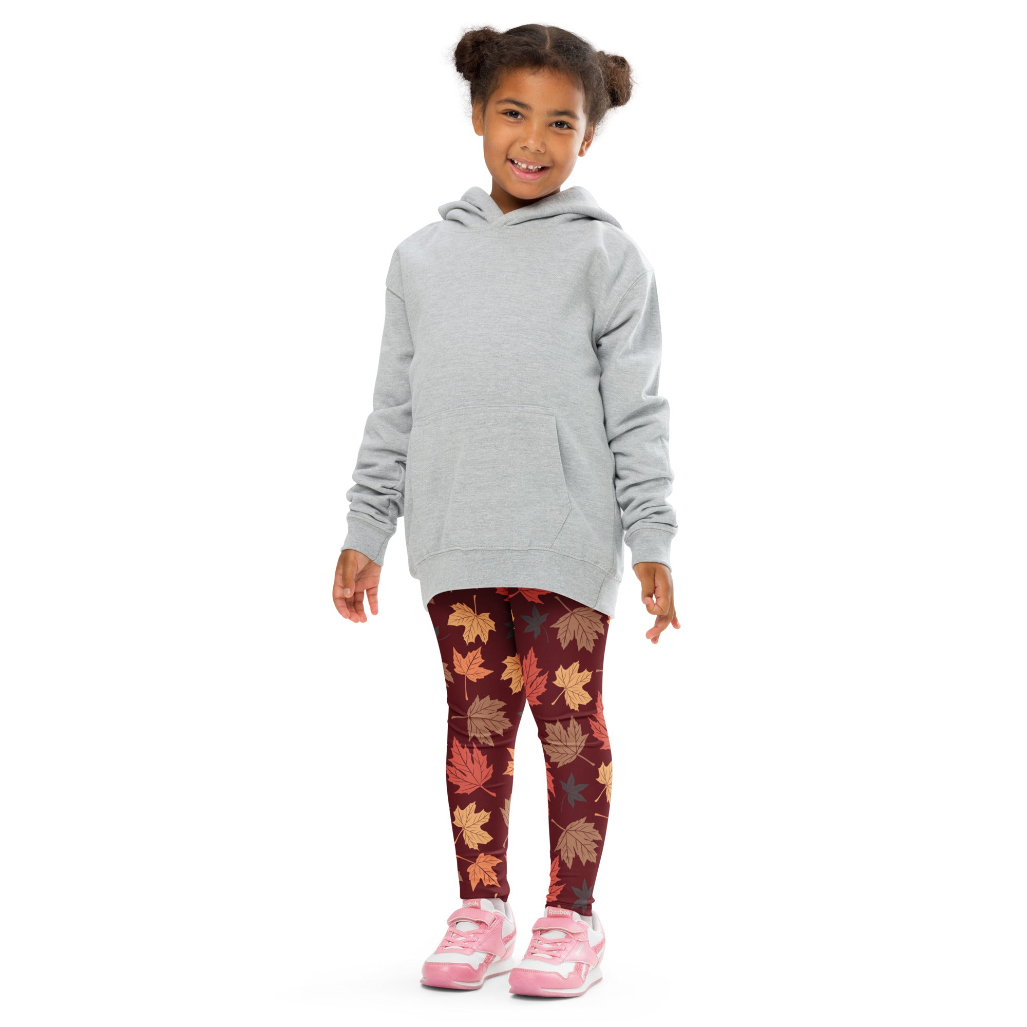 Kids Autumn Maple Leaves Buttery Soft Leggings