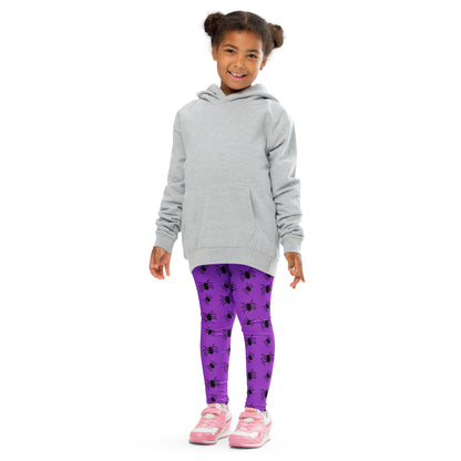 Kids Purple Spider Halloween Buttery Soft Leggings