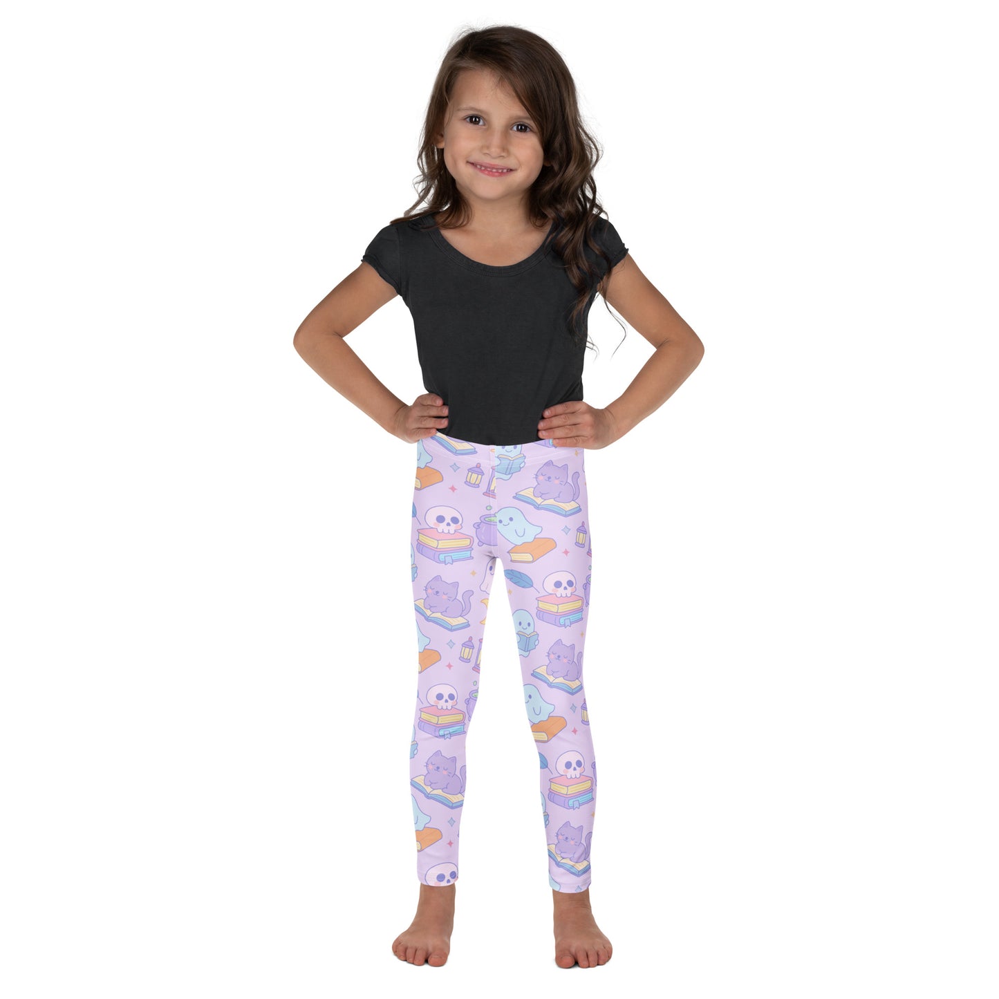 Girls Halloween Book Cat Buttery Soft Leggings