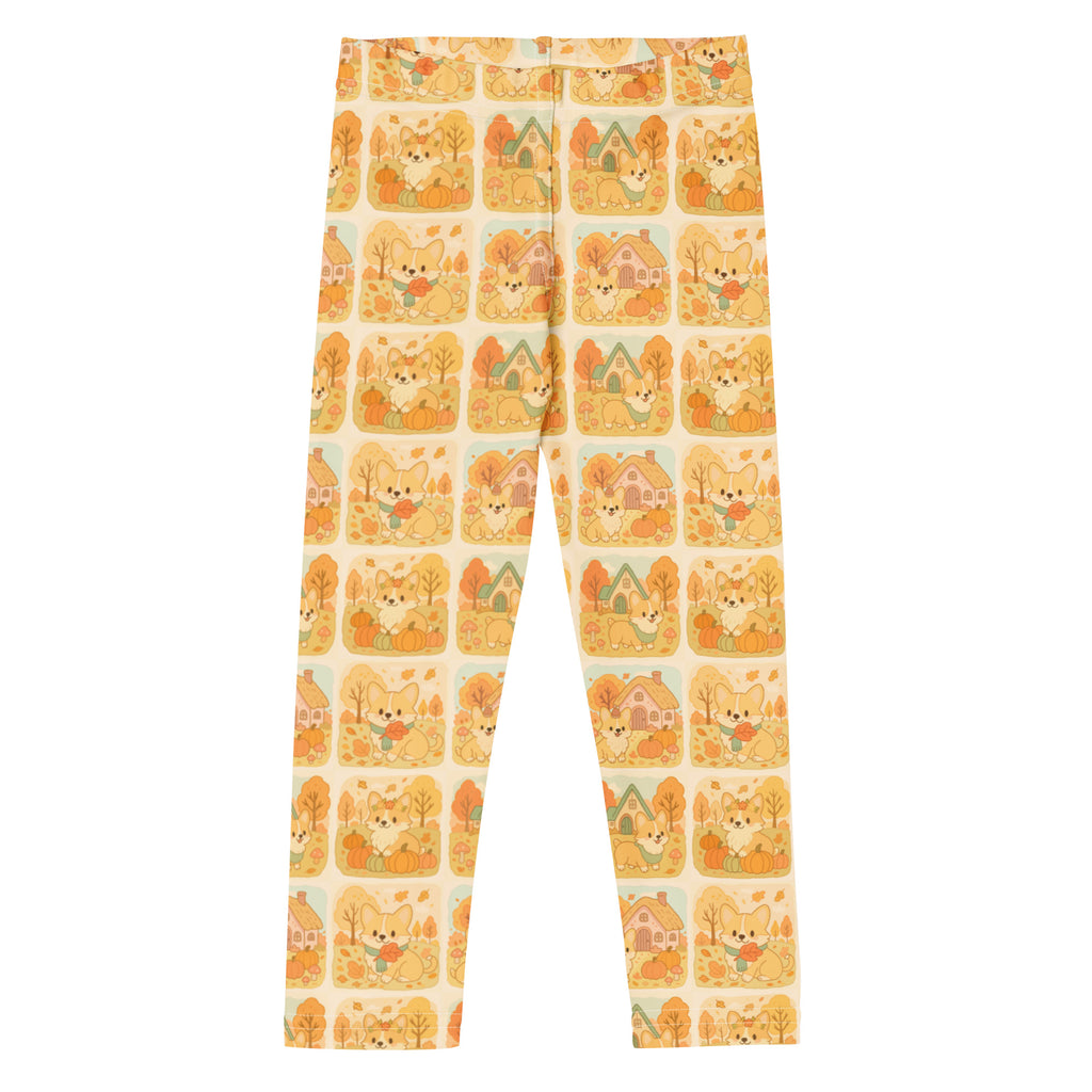Kids Corgi Dog Pumpkin Autumn Buttery Soft Leggings