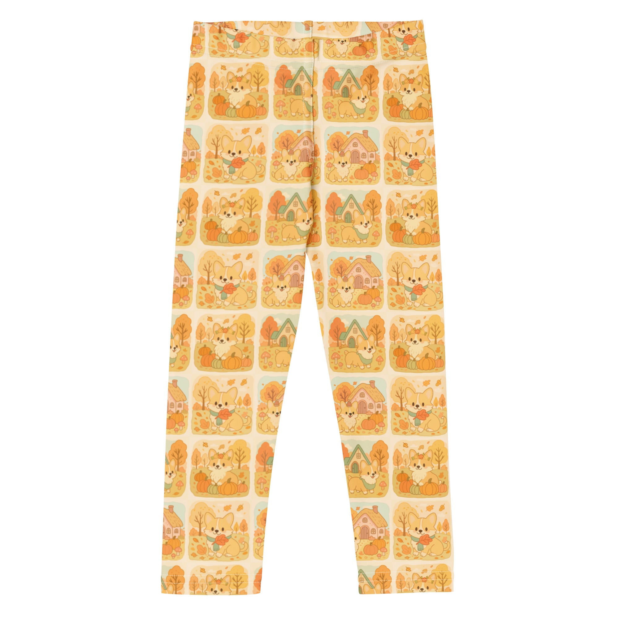 Kids Corgi Dog Pumpkin Autumn Buttery Soft Leggings