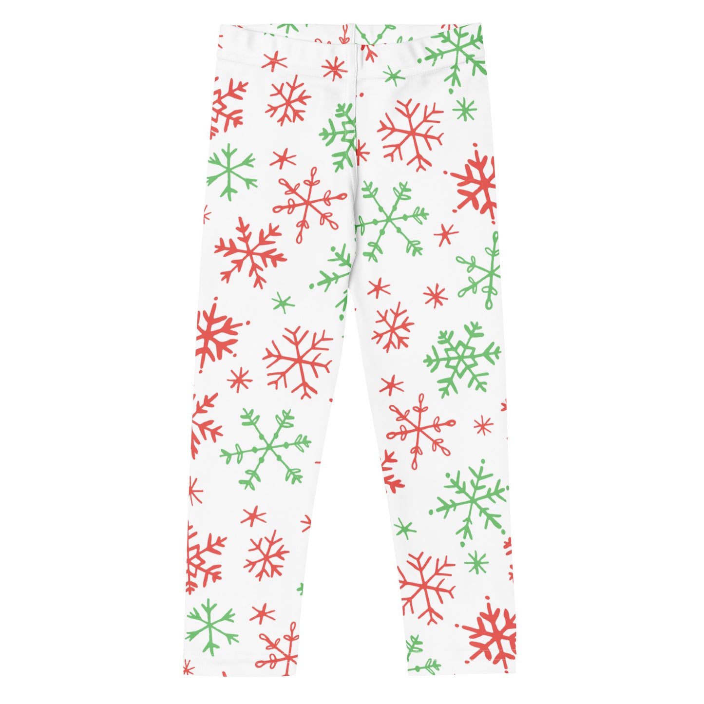Kids Red and Green Snowflake Buttery Soft Leggings