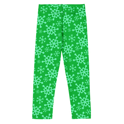 Kids Green Snowflake Buttery Soft Leggings