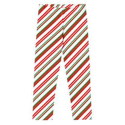 Kids Peppermint Candy Cane Striped Buttery Soft Leggings