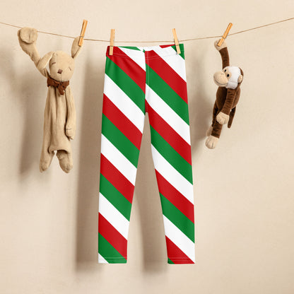 Kids Red, Green & White Christmas Buttery Soft Leggings
