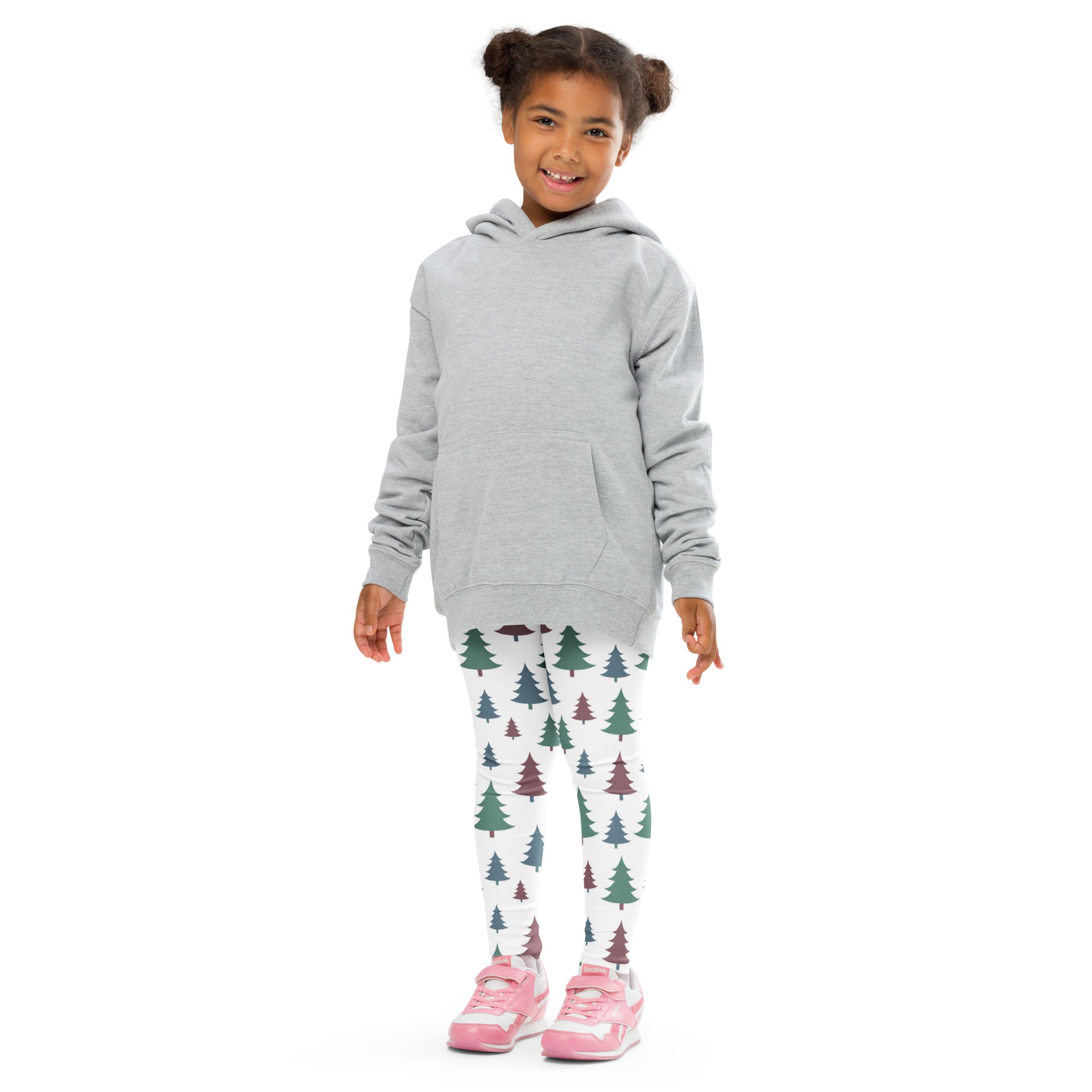 Gray hooded sweatshirt with front pocket and long sleeves made of soft cotton blend fabric for kids winter wear