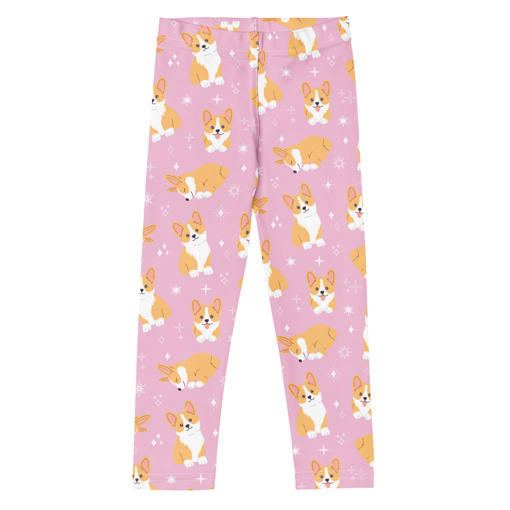 Girls Purple Corgi Dog Buttery Soft Leggings