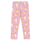 Girls Purple Corgi Dog Buttery Soft Leggings